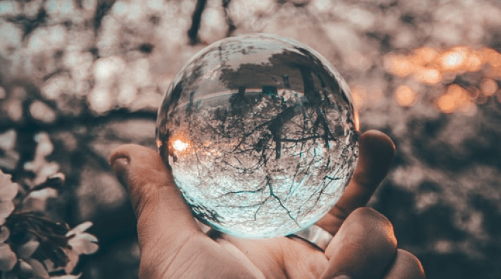 crystal ball in hand